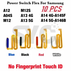 10Pcs For Samsung  A12 A125F M12s Power Button Flex Cable Side Key Switch ON OFF Control Without Fingerprint Sensor