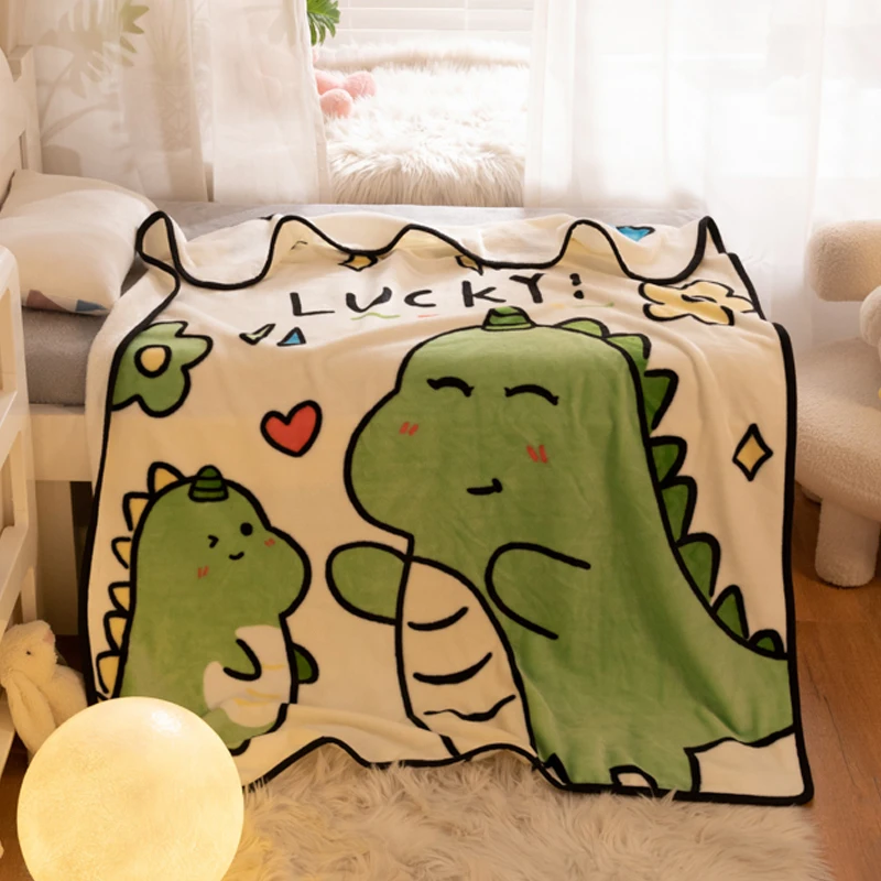 

BlessLiving Lovely Dinosaur Brothers Flannel Throw Blanket Chair Travelling Camping Kids Adults Bed Couch Cover Warm Home Decor