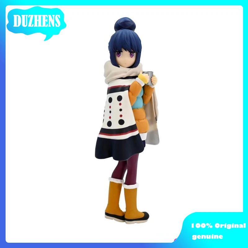 Furyu oryginał: Anime Yuru obóz Shima Rin 17cm pcv figurka figurka Anime zabawki kolekcja figurek Doll prezent