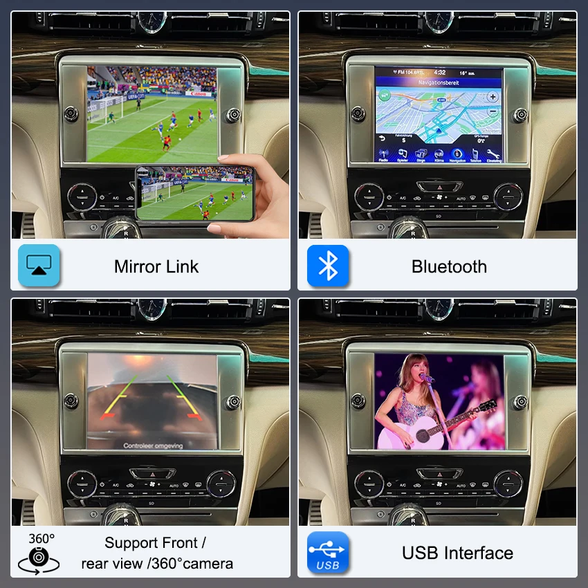 وحدة Carplay اللاسلكية وAndroid Auto الذكية لمازيراتي كواتروبورتي جيبلي 2014-2016 مع وصلة مرآة مشغل DVD GPS Siri