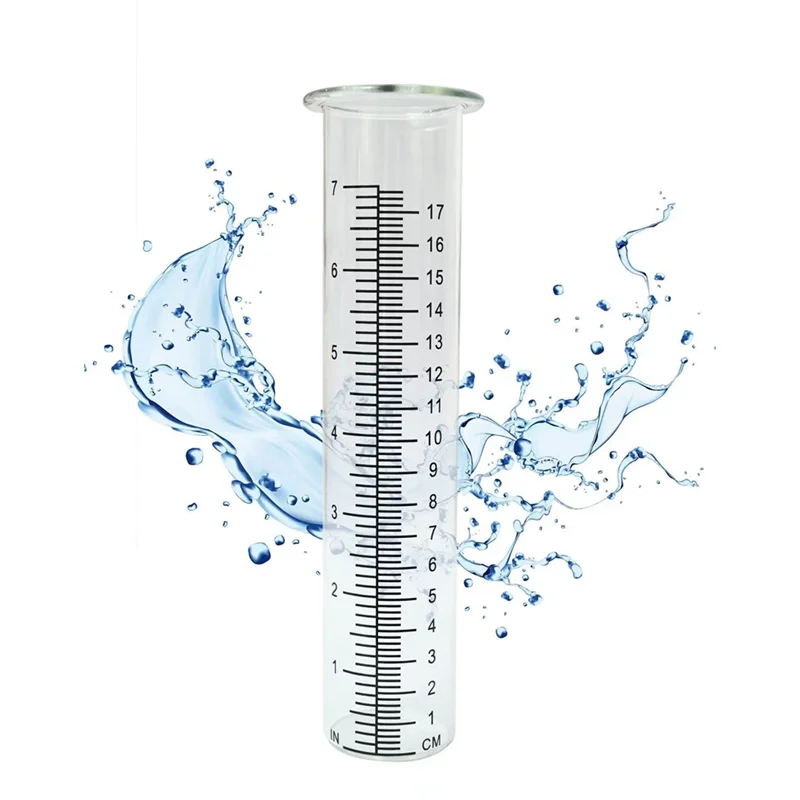 LLCS-2Pcs أنبوب استبدال مقياس المطر البلاستيكي مع مقياس مياه المطر بسعة 7 بوصة لساحة الحديقة في الهواء الطلق متين وسهل التركيب