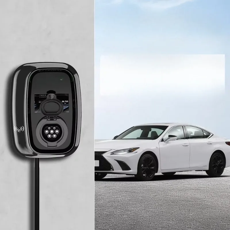 MNJ IP65 Type 2 7KW 32A EV Charging Station Wallbox New Electric Vehicle AC Charging Pile RFID Card 5m Cable Indoor/Outdoor CE