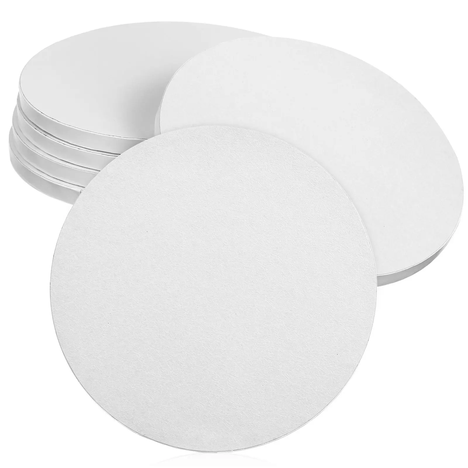 6Pcs 10 Inch Round Paper Cake Boards Sturdy Corrugated Cake Base Trays for Transport Display Decorating Professional Home Bakers