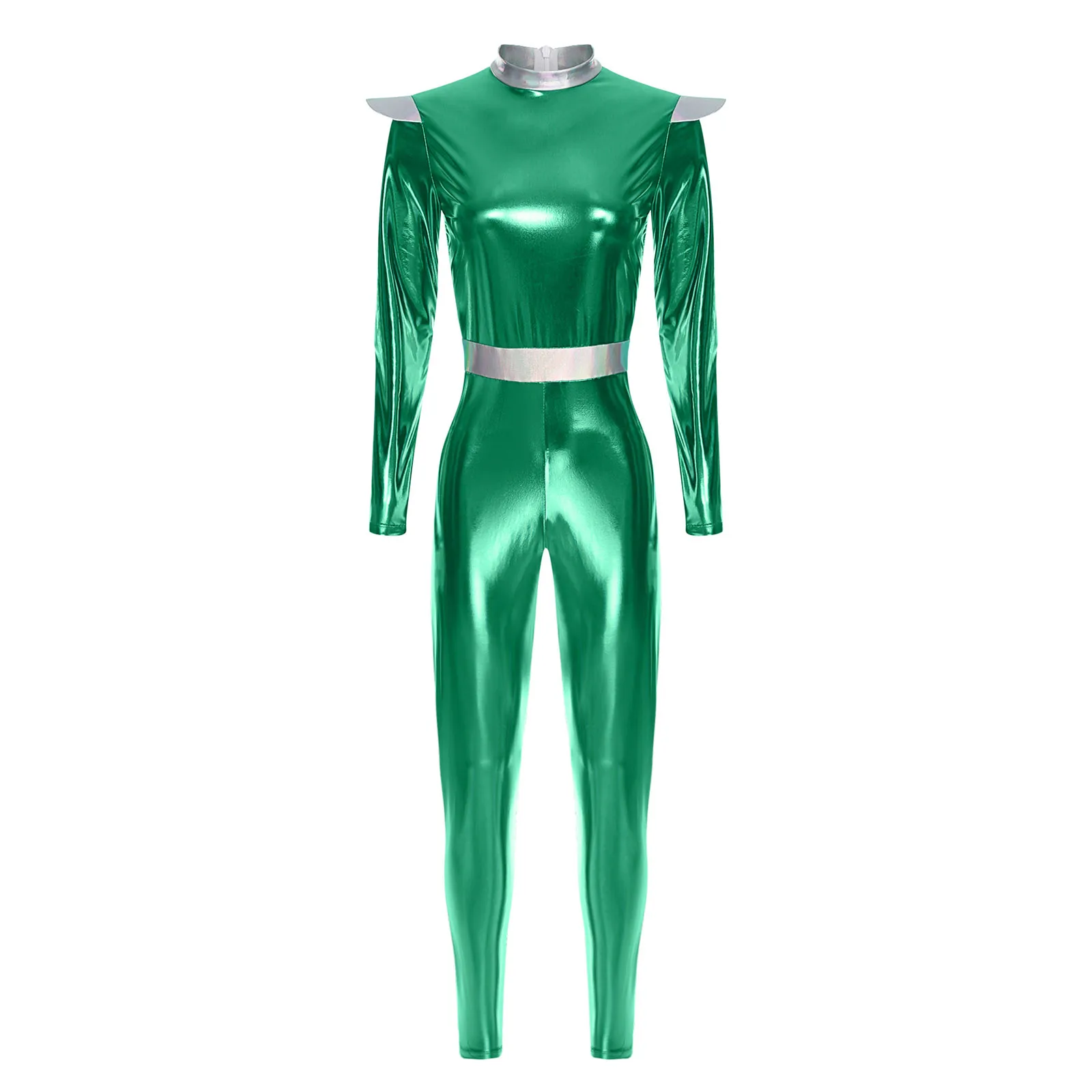 

Women Halloween Alien Cosplay Jumpsuit Outer Space Cutie Costume Robot Bodysuit Costume for Masquerade Roleplay Event Party