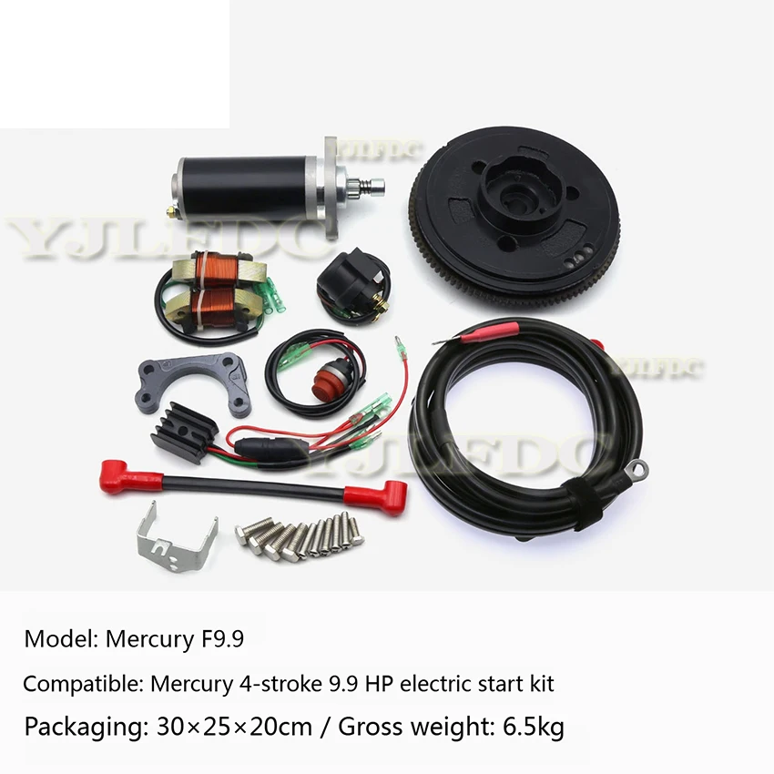Outboard Engine Electric Starter Kit For Mercury 4-stroke 9.9HP Outboard Motor Thruster Electrical Start Accessories Conversion