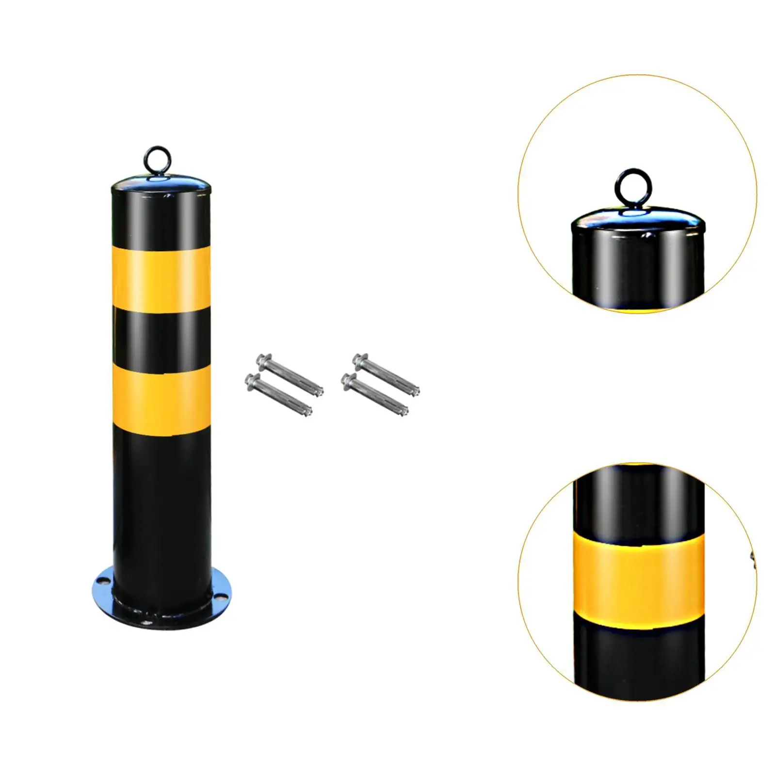 เสากั้นท่อเหล็กพร้อม 4 อันเพื่อการปกป้องถนนรถแล่นที่อยู่อาศัย