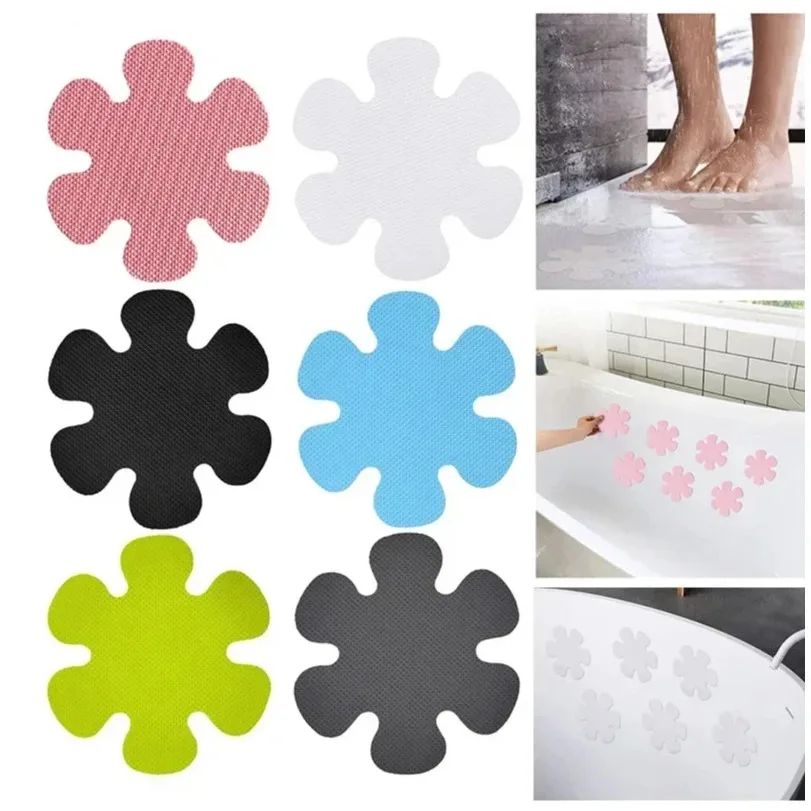 10/20pcs Anti Slip Bathtub Stickers Waterproof Flower Shaped Self-Adhesive Shower Anti-Slip Appliques for Home Bathroom