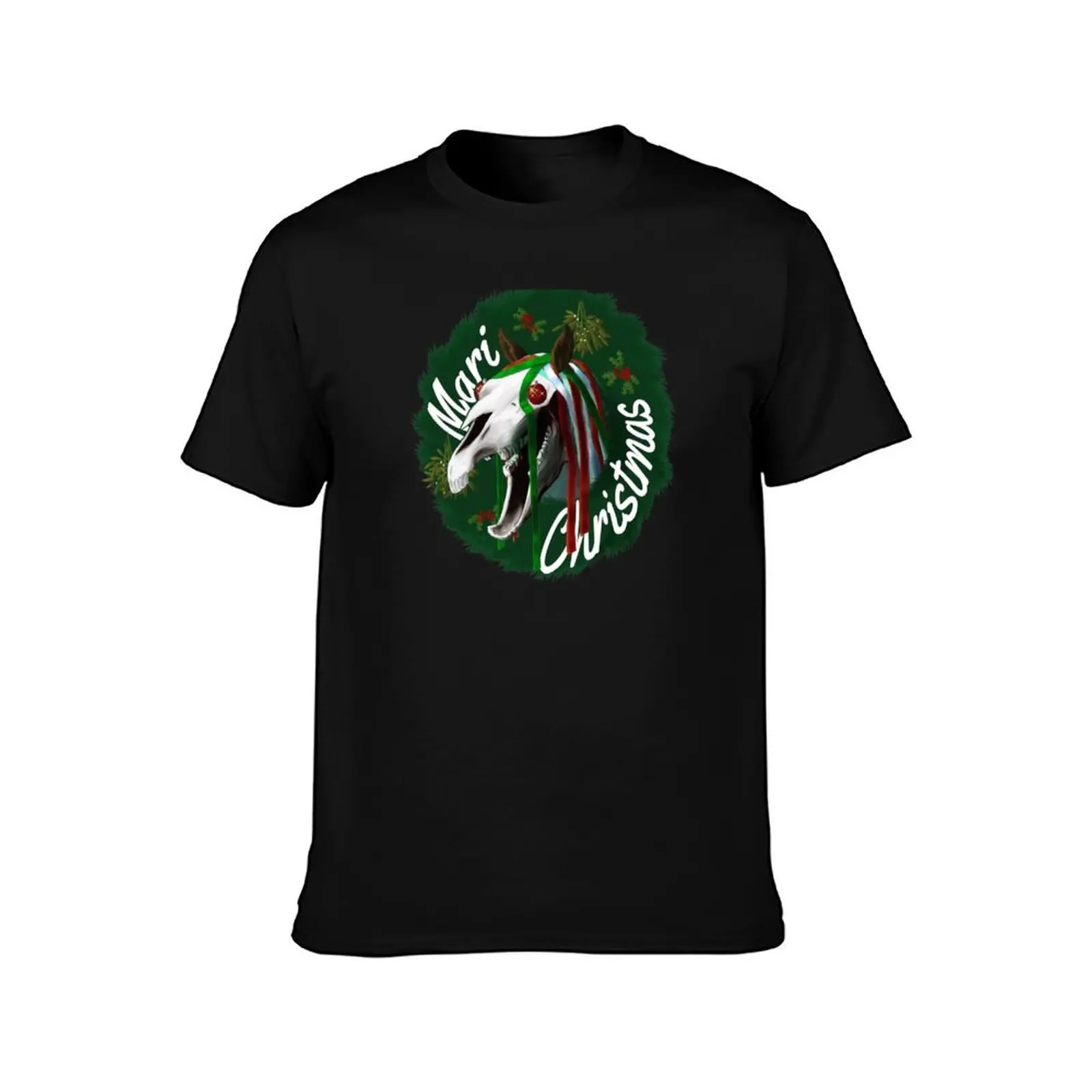 Mari Lwyd (Mari Christmas Version) T-Shirt Outdoor Sports Short Sleeve Top T-Shirt
