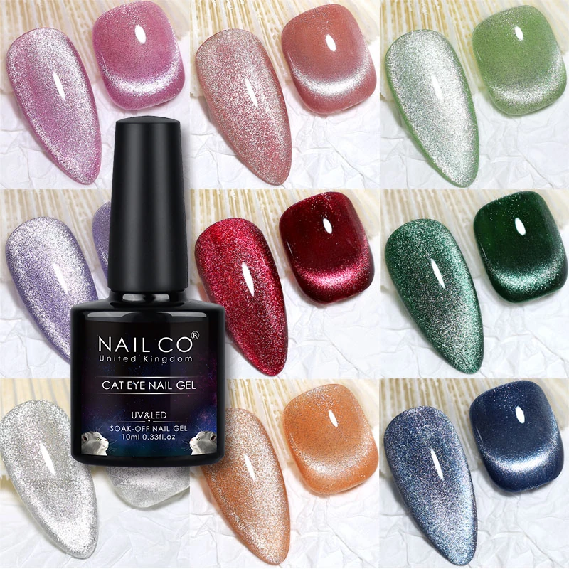 NAILCO Crystal Cat Eye Gel Nail Polish 10ml UV Nail Art Lakiery Hybrydowe SPAR Magnet Nail Gel Lacquer Colors Gellak Vernis Soak