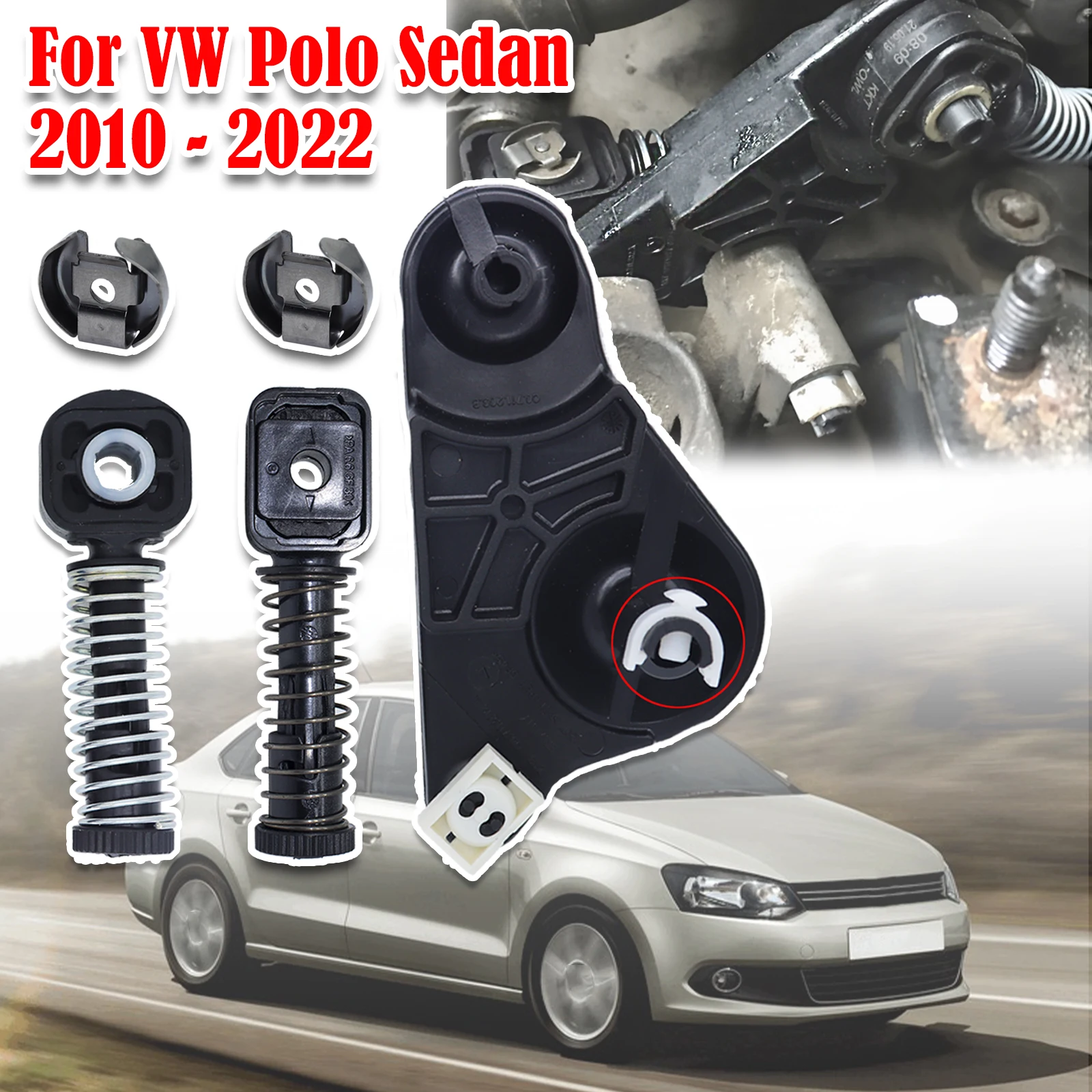 

For VW Polo Sedan Relay Lever Bowden Cable Catch Lock Washer Set Gear stick Selector Shifter Linkage End Replacement 2010 - 2022