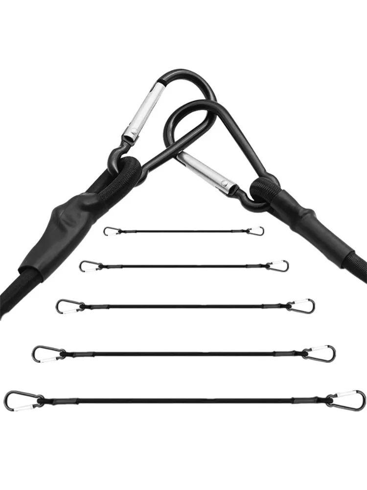 Elastyczne linki rozciągliwe 30/60/90/120/150 cm, linki bungee 8 mm z haczykami, lekkie linki do rowerów, mocowania bagażu samochodowego, paski do pakowania bagażu, paski do bagażnika dachowego. — zdjęcie 2