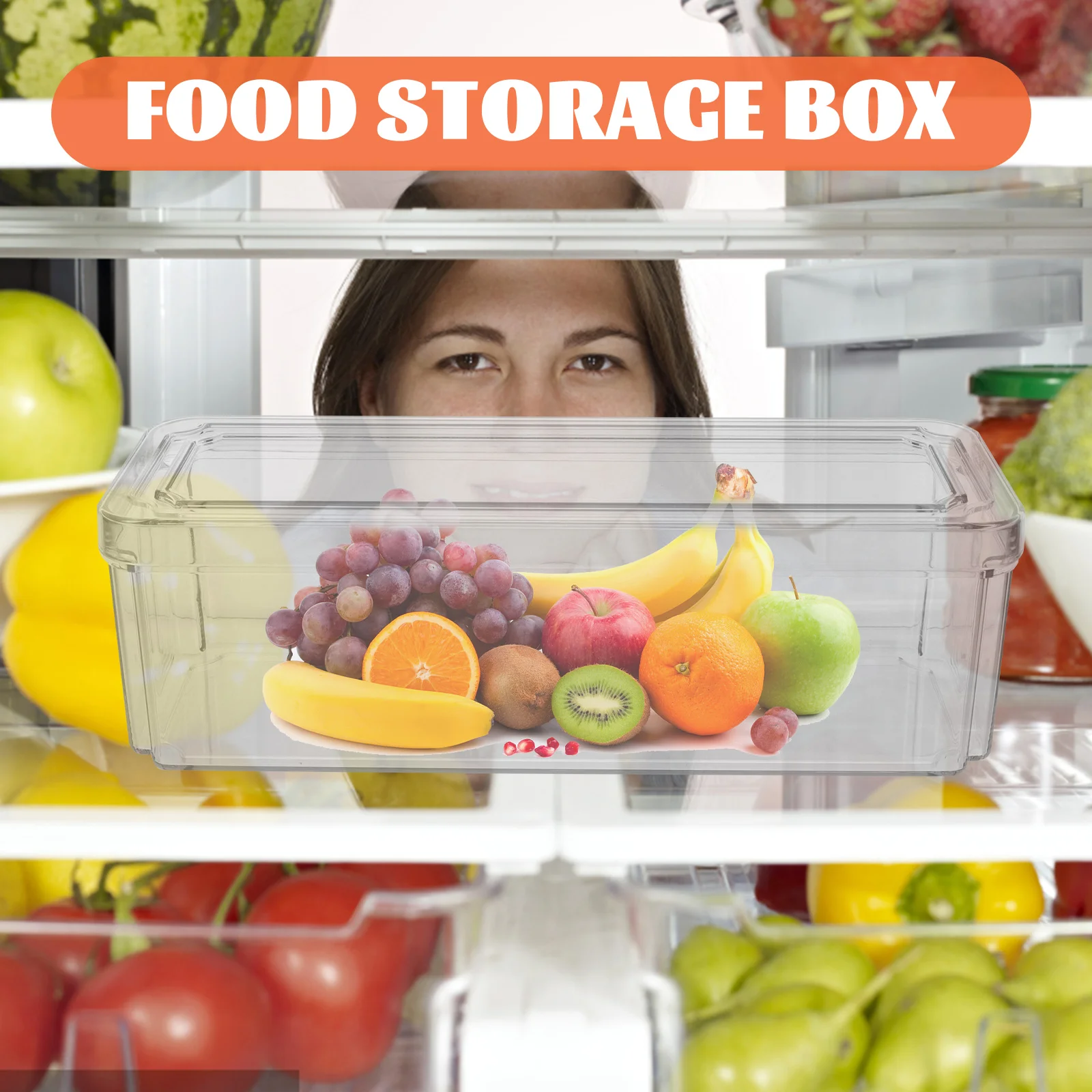 

3 Pcs Food Storage Boxes Clear Crisper Containers Stackable Fridge Bin Refrigerator Drawer Bins Vegetable Fruit Organizer