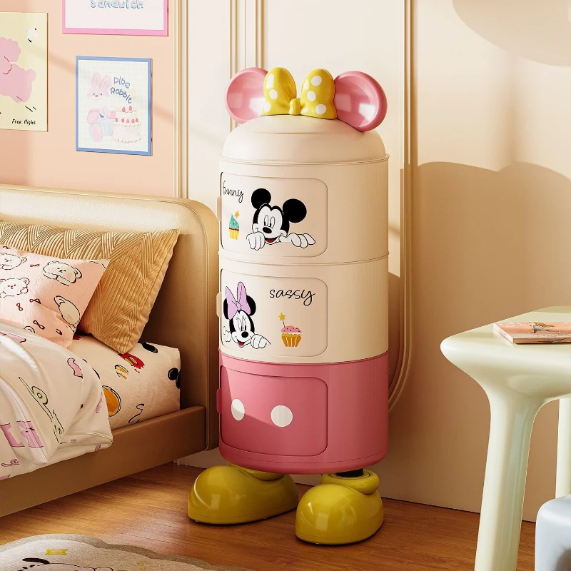 

Disney Mickey cartoon cute storage cabinet Kawaii home multi-layer bedroom living room storage cabinet decorative ornament gift