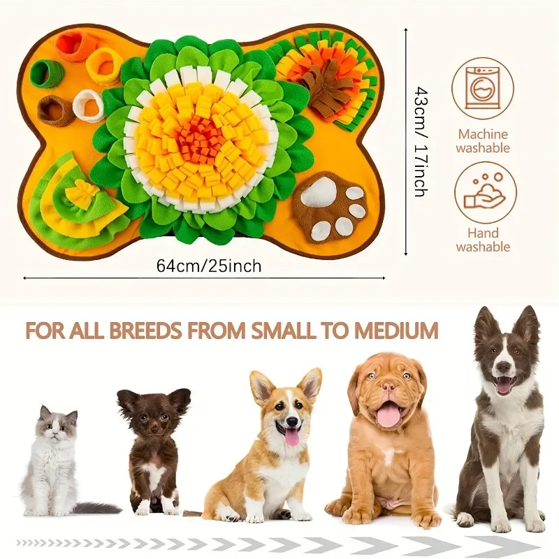 Dog Sniffing Mat for Pets, Training Blanket, Interactive Play Toys, Dogs Feeding Pad, Nosework Puzzle, Relieve Stress