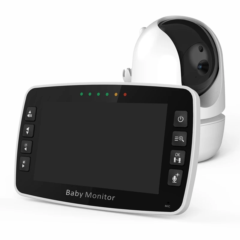 4.3Inch IPS Screen Wireless PTZ Intercom Baby Monitor Temperature Display Nanny Cam Long Distance Camera EU Plug