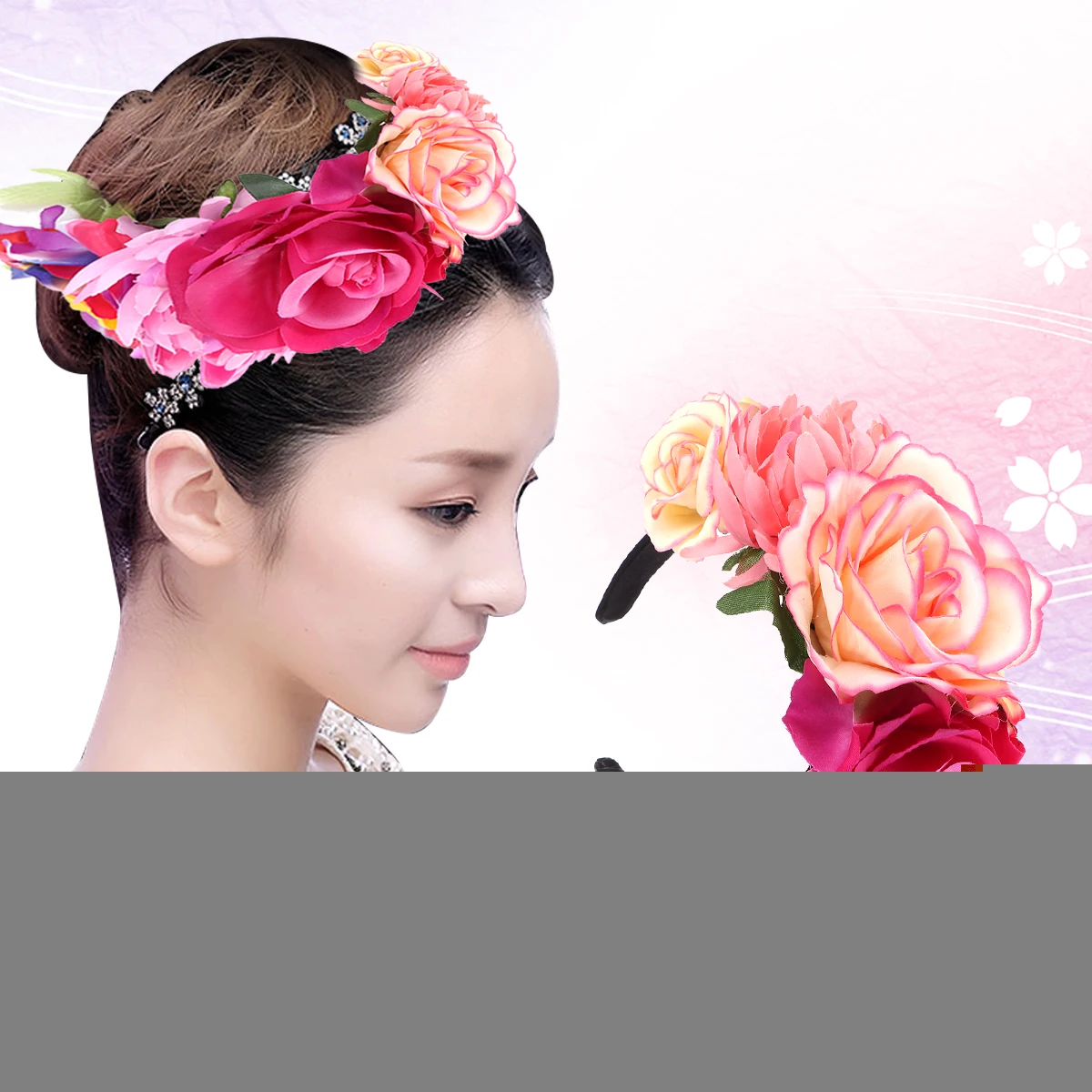 

Artificial Flower Headband Floral Crown Bride Headdress Bohemia Hairband Girl Unfading Natural Wedding Party Travel Beach