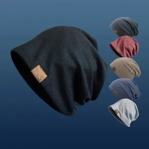 1 buah Topi Beanie Rajutan Hangat untuk Pria dan Wanita-Gaya SolidHip-hop Modis 10 pria topi musim dingin penjualan terbaik - №