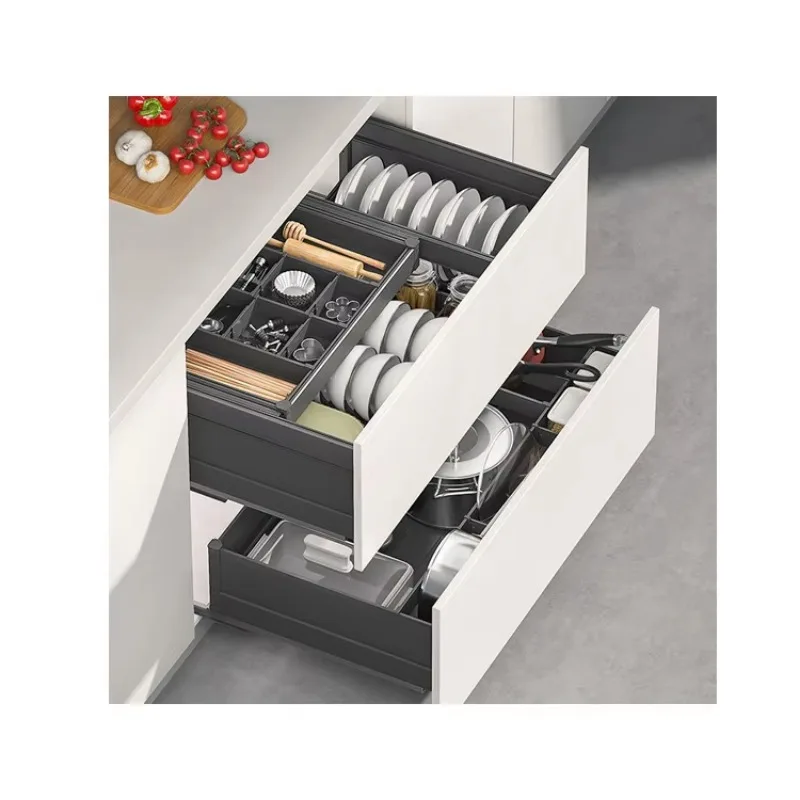 

High-quality Cabinet Drawer Organizer Aluminum Alloy Pull-out Sliding Kitchen Basket