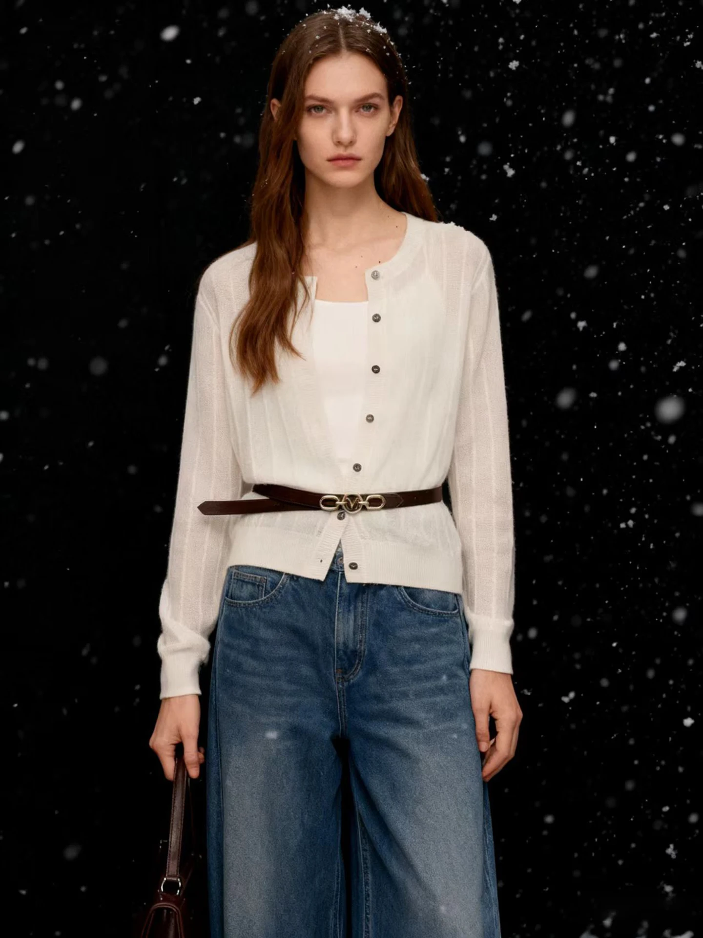 

HUAAPPUW mat Knitted Cardigan Button up Warm White Casual Sweater Autumn Winter New Arrival Women's Faion Polyester ...