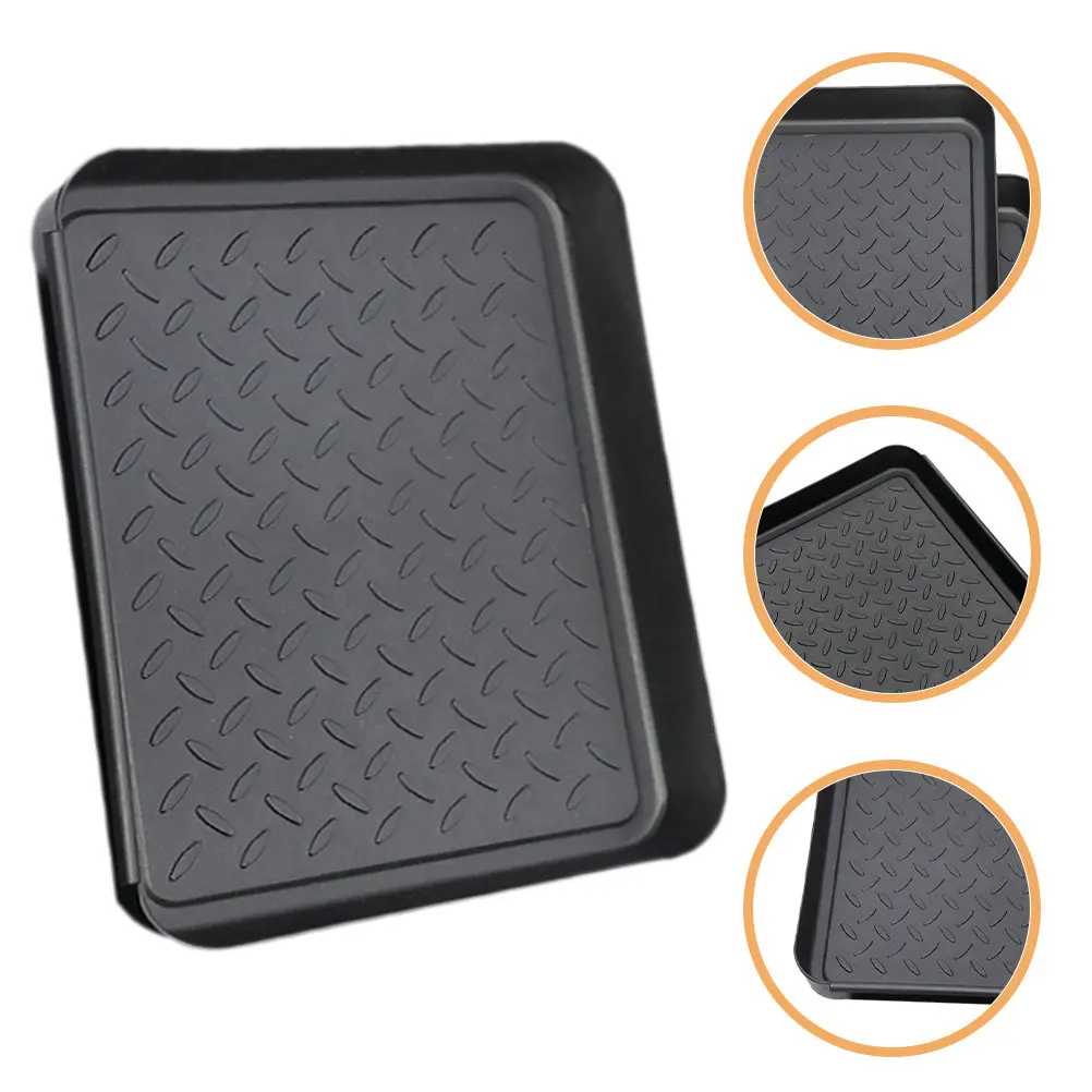 4Pcs Shoe Tray Plastic Boot Tray Decorative for Entryway Indoor Outdoor Home Use Mat for Boots Plants Pet Bowls Silver