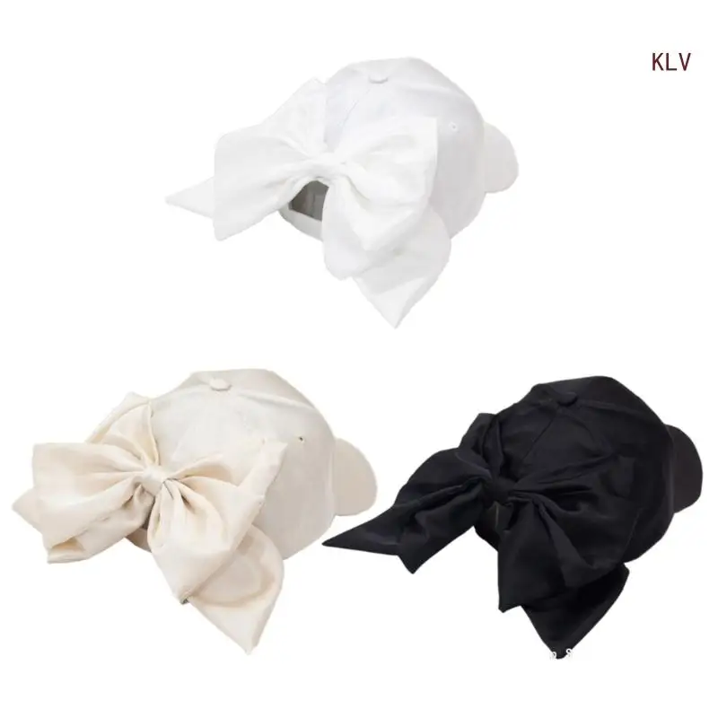 Sunproof Baseball Caps Oversize Bowknot Summer Hat for Travel Adult Outdoor Adjustable Visors Cycling Hiking Sun Hat
