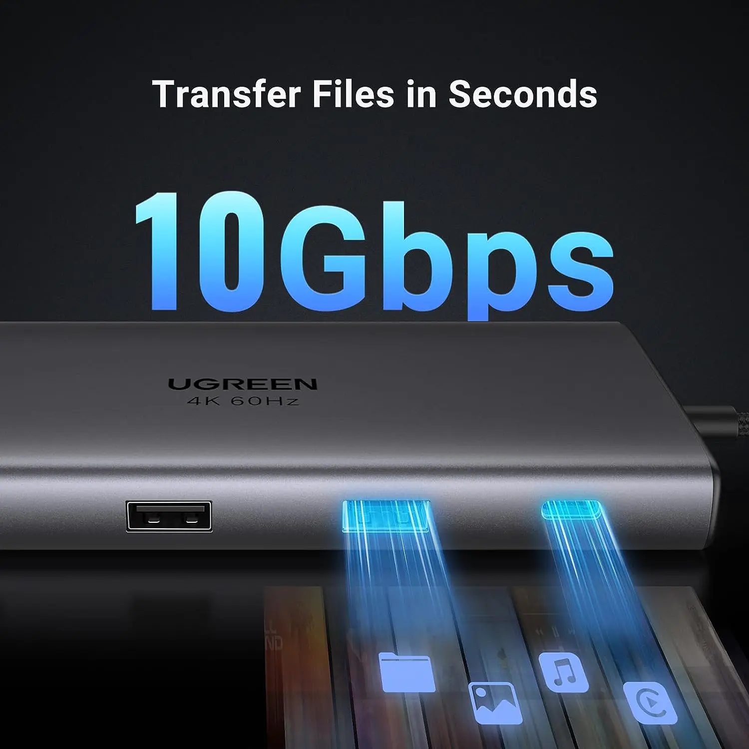UGREEN Revodok Pro 109 Hub USB C 9 in 1 10 Gbps USB C 3.2 e USBA 3.2 4K-HDMI, alimentazione 100 W, lettore di schede SD/TF