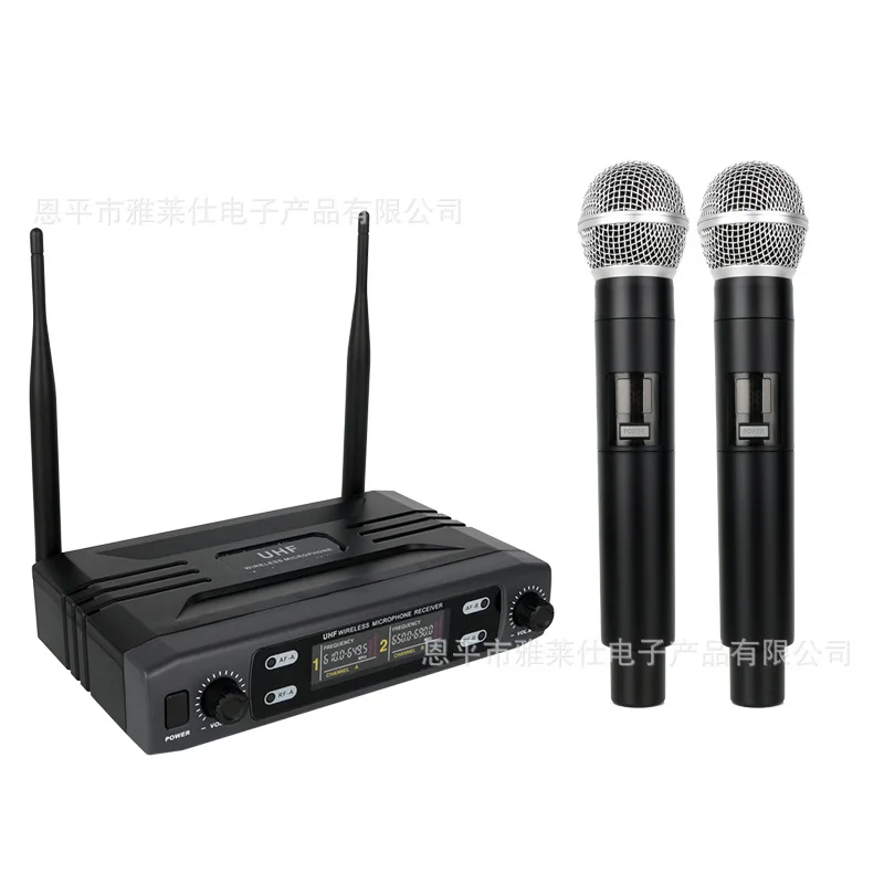 Wireless Microphone 2 Channels VHF Fixed Frequency Handheld Mic Micphone For Party Karaoke Professional Church Show Meeting