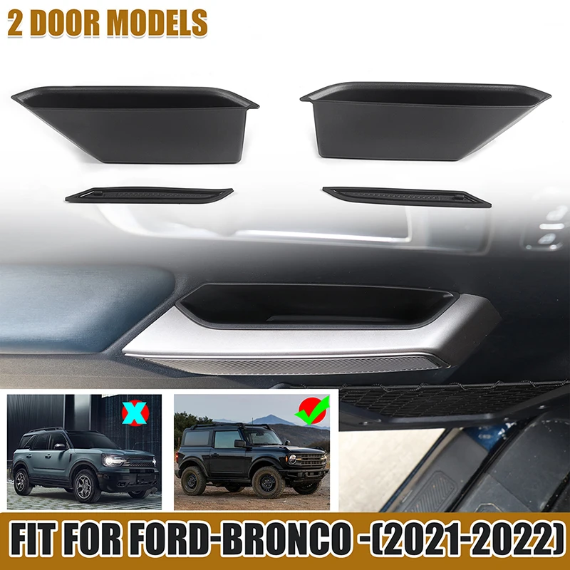 

Fit For Ford Bronco 2021 2022 2 Door Front Door Inner Grab Handle Storage Kit Insert Organizer Box Space Create Internal Parts