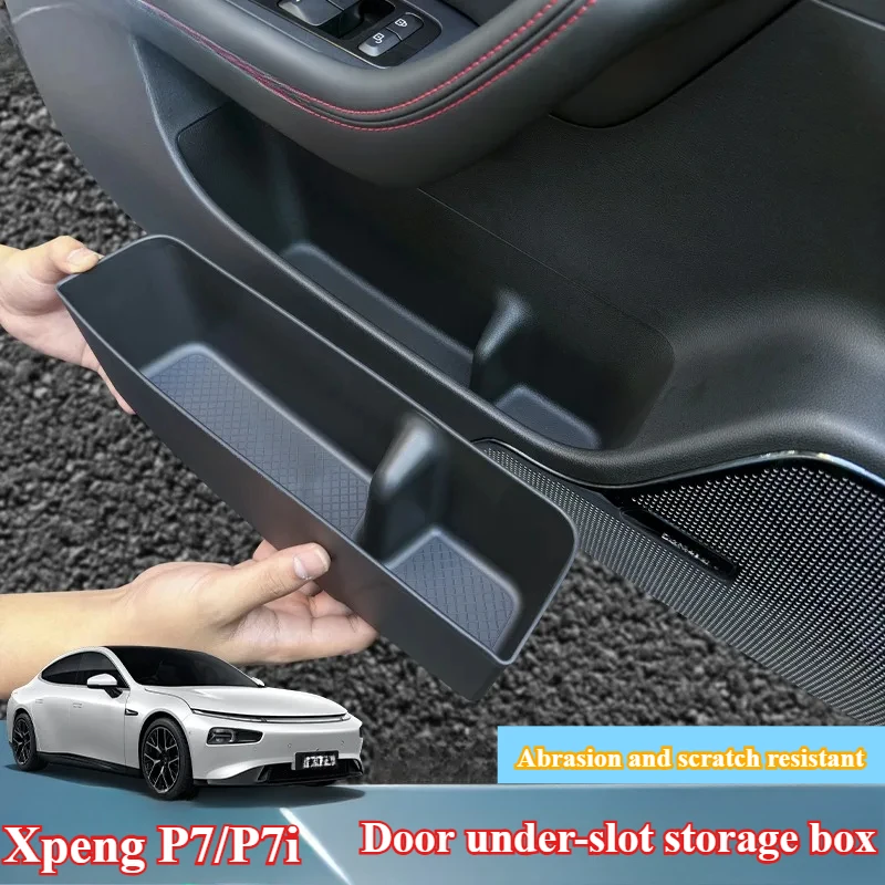 For New Xpeng P7/P7i door slot storage box mat, interior trim supplies, modified door trash can storage box