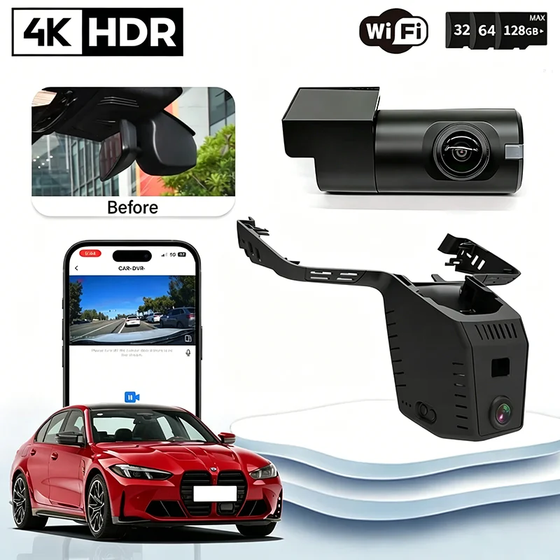 4K Ultra HD WiFi Car Dash Camera with Dedicated Installation Bracket for Vehicle