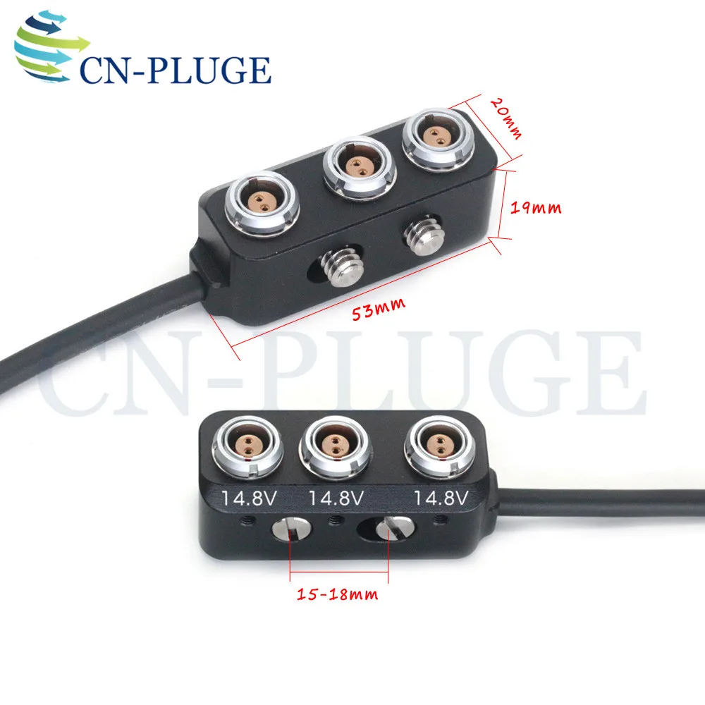 RS 3-Pin/DTAP Port/0B 2-Pin to 3 X 0B 2-Pin Female Camera Power Splitter Cable Adapter with 1/4