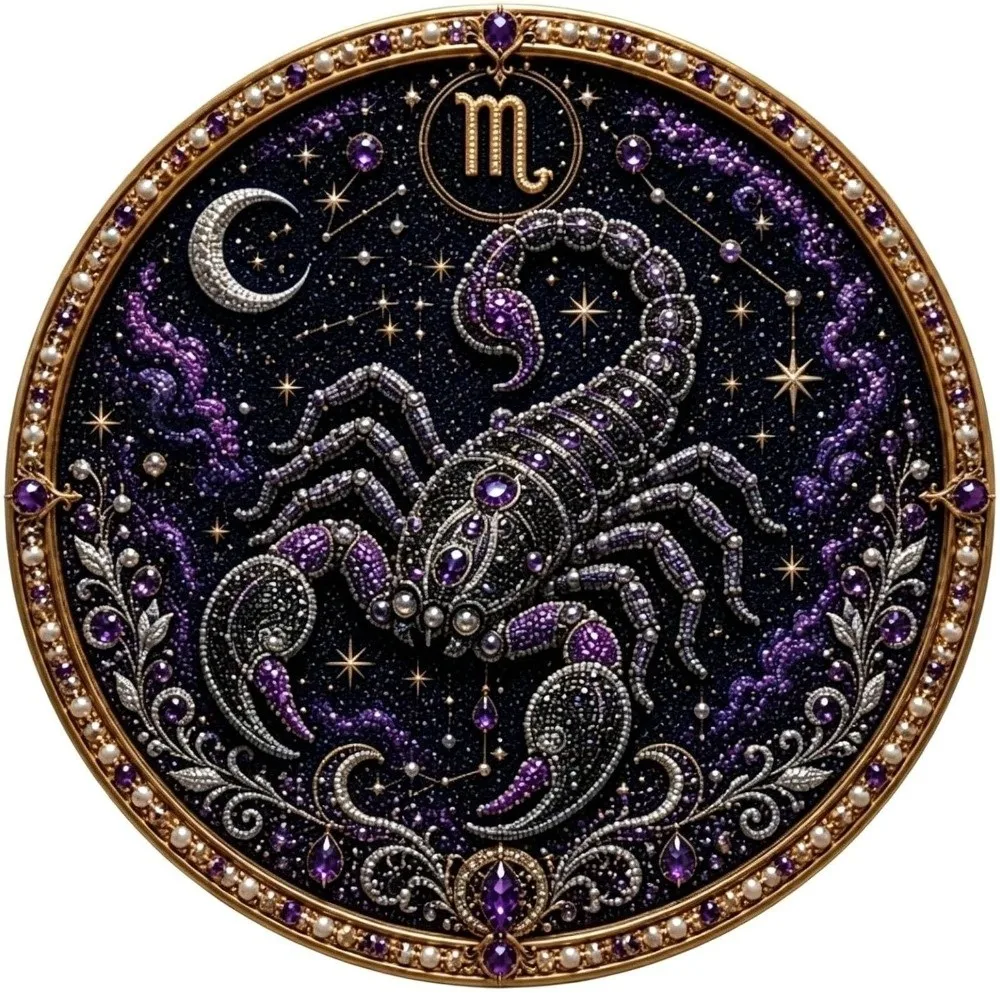 Round Beads 12 Constellation Diamond Painting Kit Vintage Style Entry-level Beaded Artwork Kit Hademade Hobby Craft