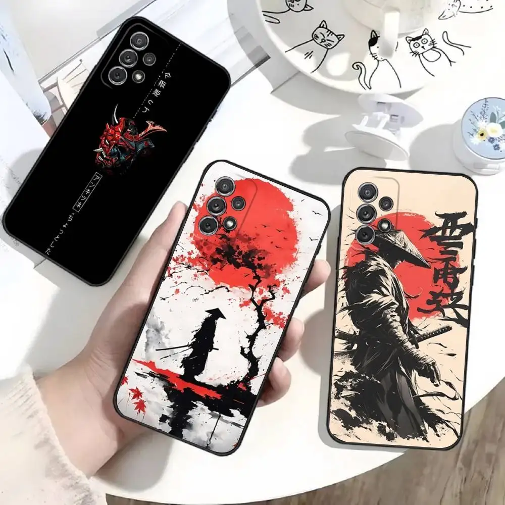 

Japanese Bushido Samurai Phone Case For Samsung S25,S24,S21,S22,S23,S30,Ultra,S20,Plus,Fe,Lite,Note,10 Black Soft Shell