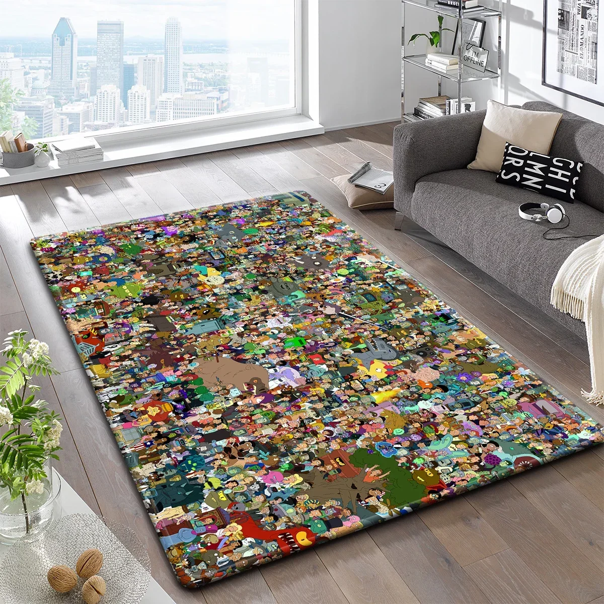 Anime Cartoon F-Futurama TV Carpet Kitchen MatEntrance Doormat Bedroom Floor Decoration LivingRoom Carpet Bathroom Anti-slip Rug