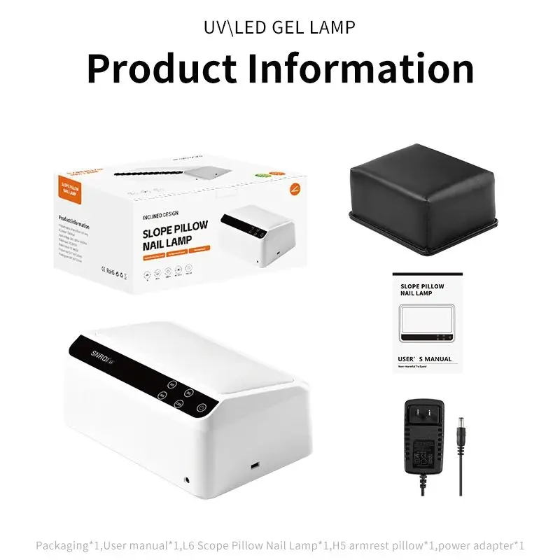 New Arrival 2-in-1 UV LED Nail Lamp with Arm Rest Pillow for Gel Polish 72W Nail Light Dryer with 4 Timers for Salon or Home Use