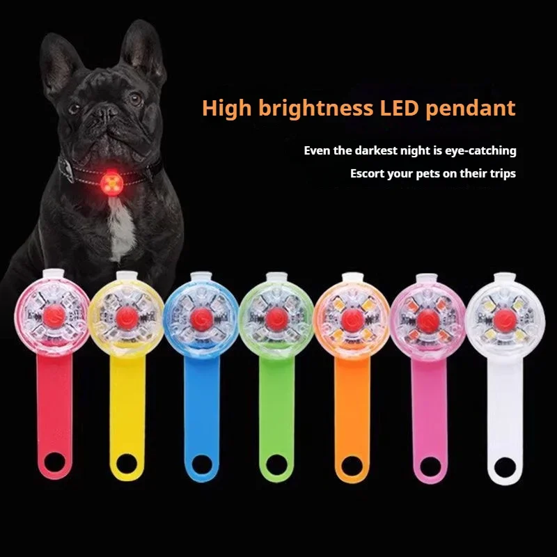 Dog Collar Anti-Loss Pendant Waterproof LED Flashing Light Dog Tag USB Rechargeable Night Safety Luminous Light Pendant for Pet