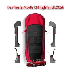 For Tesla Model 3 Highland 2024 Front Rear Door Sill Strips Anti Kick Strips Center Console Side Guards Modification Accessories