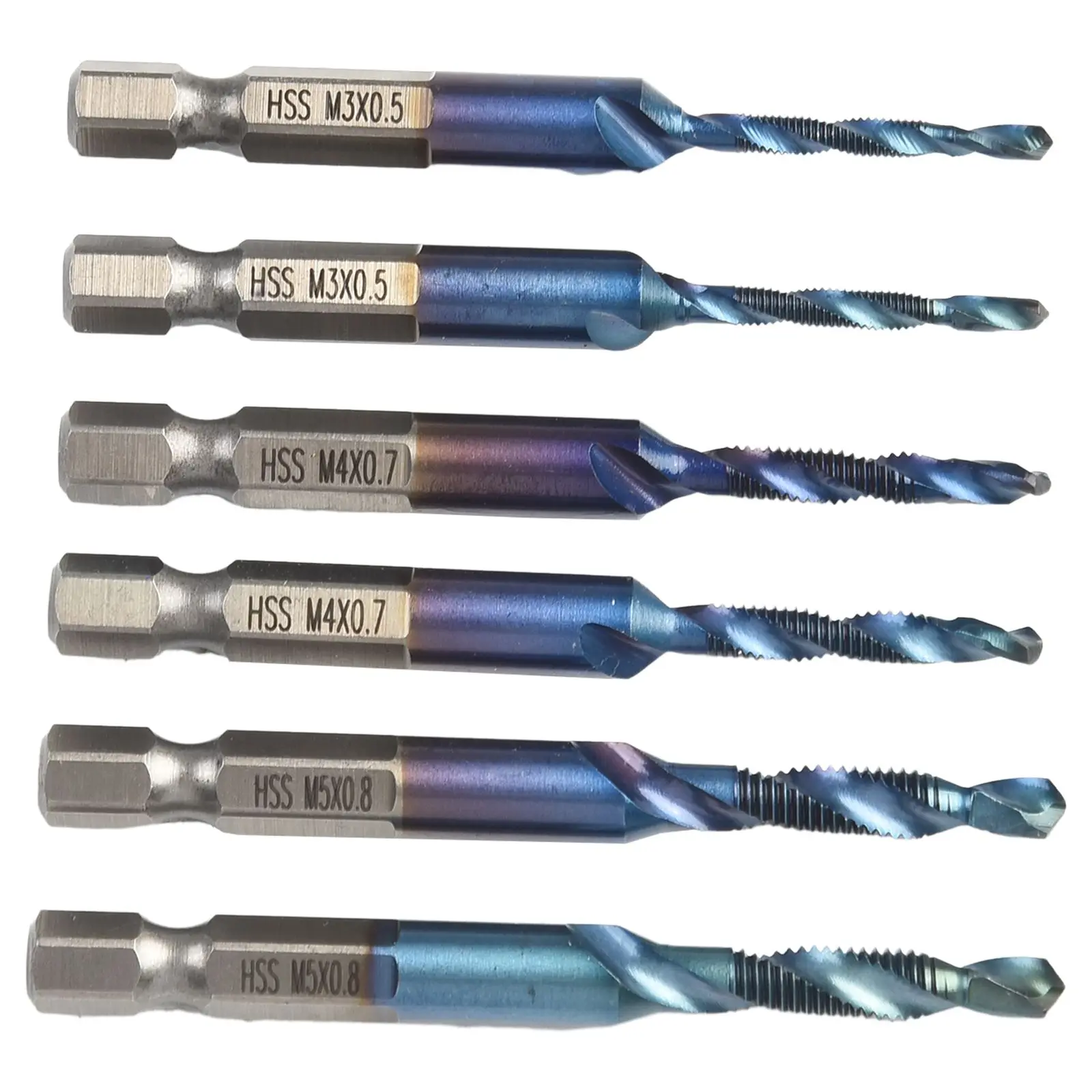 12 шт. HSS 1/4 "шестигранный хвостовик с титановым покрытием, набор метрических сверл для метчиков - M10, сверла для метчиков, аксессуары для электроинструментов