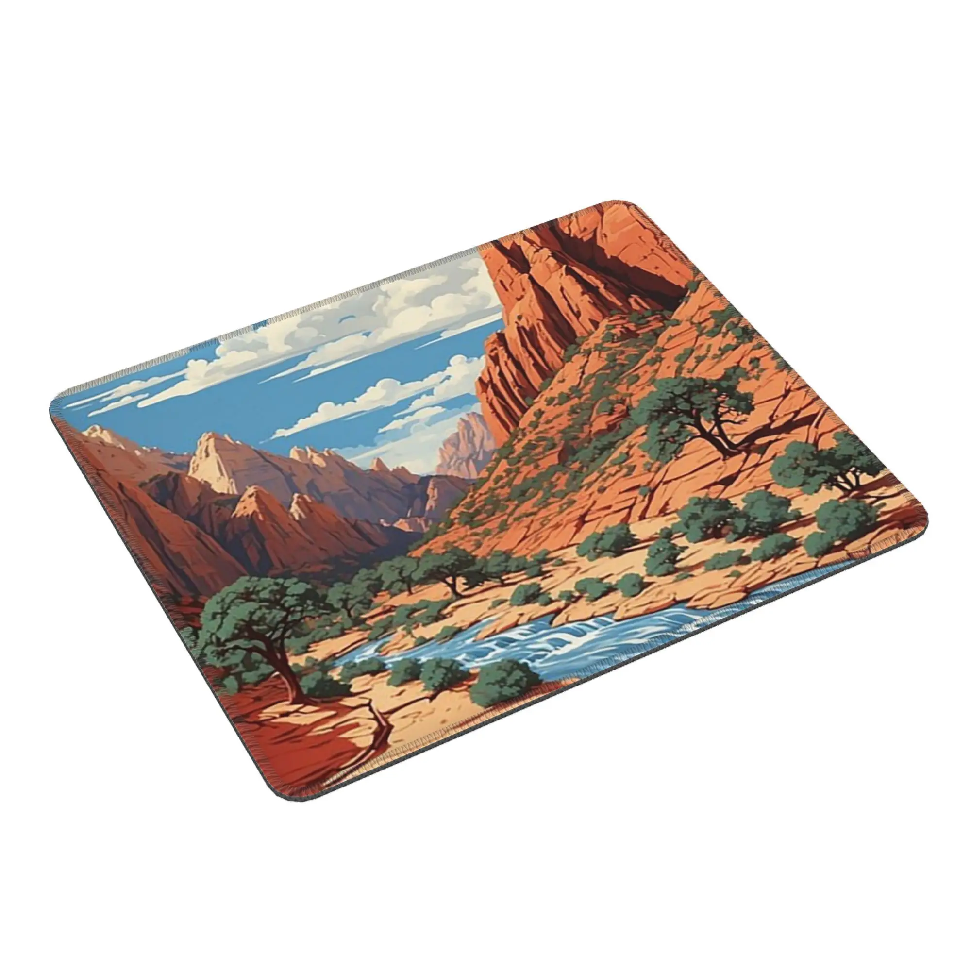 

Zion National Park США Винтаж Путешествия Туризм Коврик для мыши Компьютерная клавиатура Коврик для мыши Игровой ПК Ноутбук Настольный коврик Офисные настольные коврики