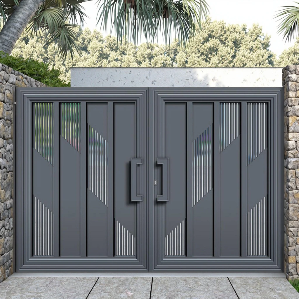 

Самые продаваемые автоматические двустворчатые алюминиевые ворота для подъездной дорожки с современным дизайном и защитой от грызунов для домашнего использования