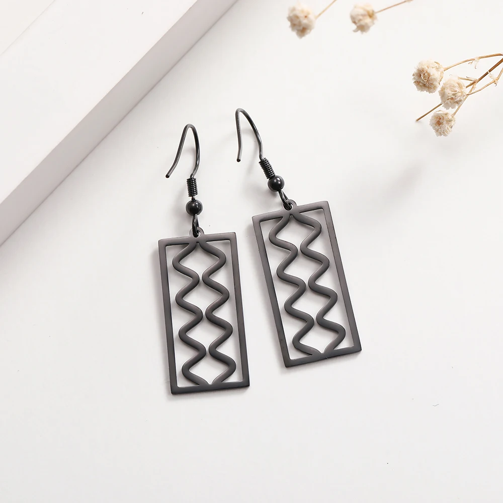 الحد الأدنى هندسية مربع بار قطرة استرخى أقراط للنساء الفولاذ المقاوم للصدأ الذهب اللون الموضة الحديثة القرط مجوهرات نسائية #2