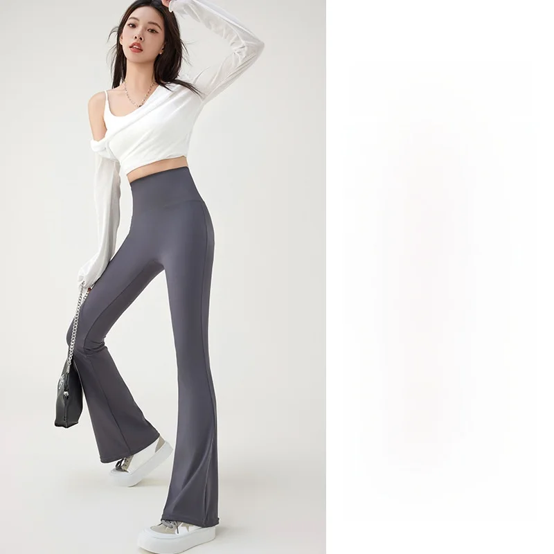 Slim Fit Yoga Pants Women's High Waist Bell Bot Thin Spring Summer Tummy Control Tight Leggings Long Pants Other Material