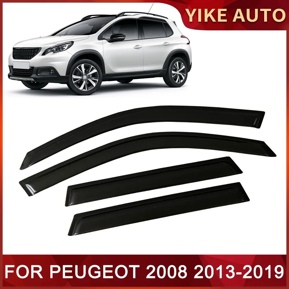 

Оконный козырек для PEUGEOT 2008 2013-2019, Погодоустойчивый дверной козырек, защита от ветра, солнца, дождя, боковые окна, ветрозащитные дефлекторы для авто