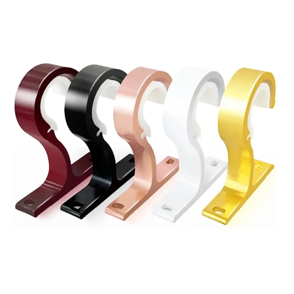 1Pc Home Ceiling Curtain Rod Brackets Wall-Mounted Crossbar Fixing Clip Rod Installation Hook Aluminum Alloy Thickening