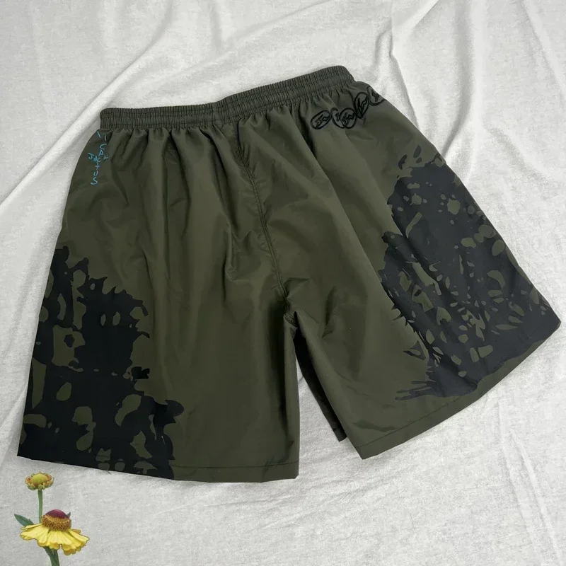 Pantalones cortos informales con estampado de cabeza de águila para hombre, chándal con logotipo bordado, Hip Hop, Verano