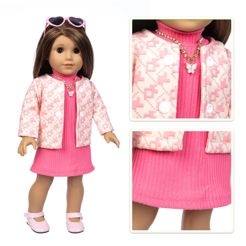 Moletom de boneca de bebê 43 cm, suéter com capuz 18 tamanhos americano, boneca, roupas, camisa tintura, presentes para meninas, roupas de boneca