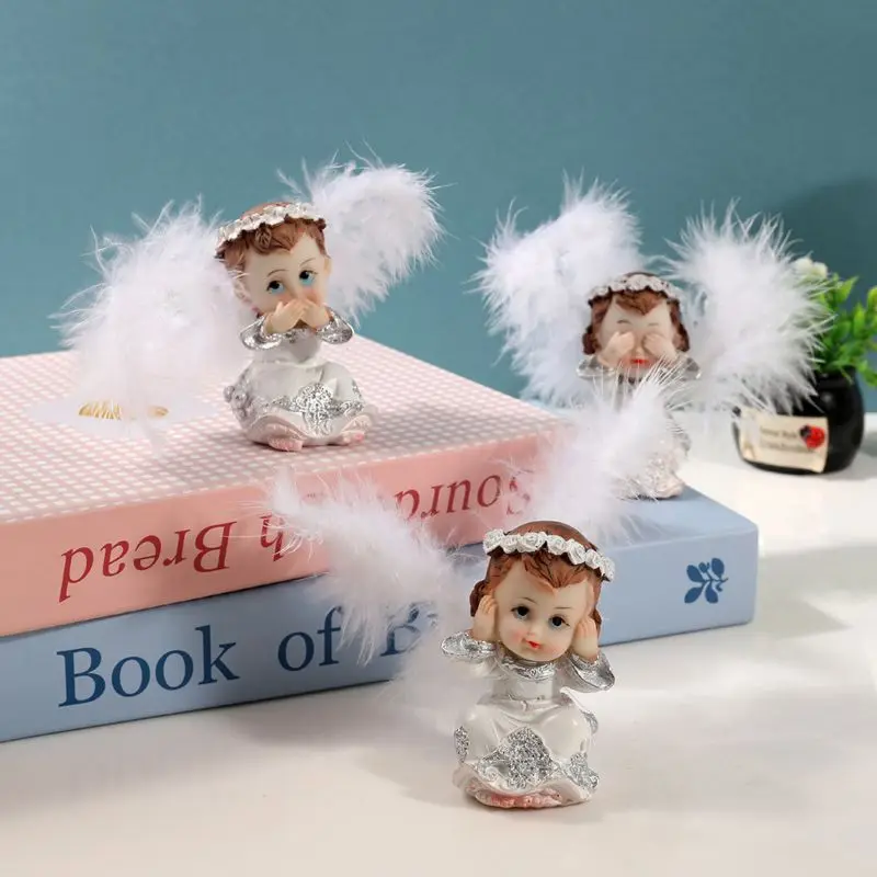 

1pc Mini Statue Memorial Cherub with wing Sculpture Decoration for Landscape Scenes Bonsai Crafts Pots Accessories Garden Statue