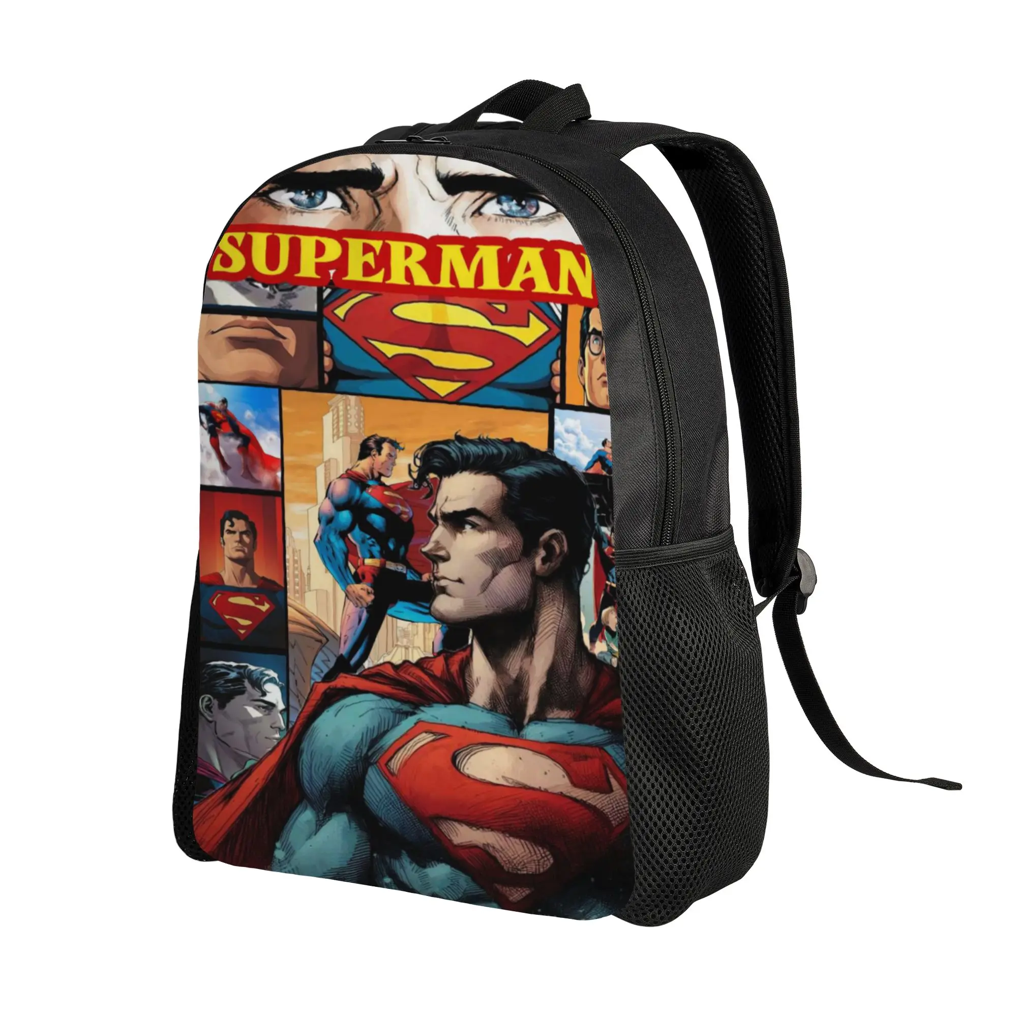 Knapsack Back to school season Retro Superman Comic Character Print  Snack Storage Backpack
