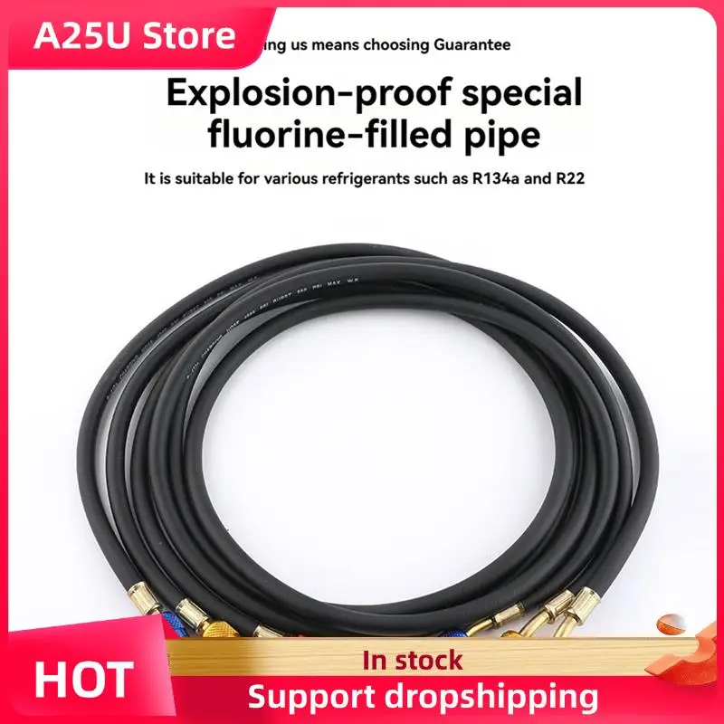 a25u-r134a-r410a-r22-用複数冷媒-hvac-充電ホースセット-3-色コード化ホースとバルブ