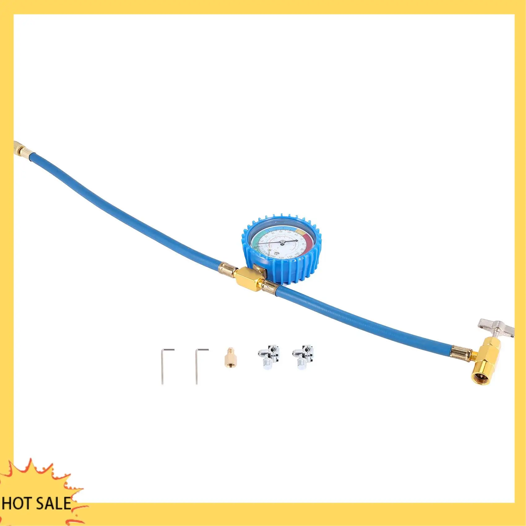 

A66Z R134A Refrigerator Freon Recharge Hose Kit, R134A AC Refrigerant Charging Hose Gauge, Piercing Valve Hose Refrigerant